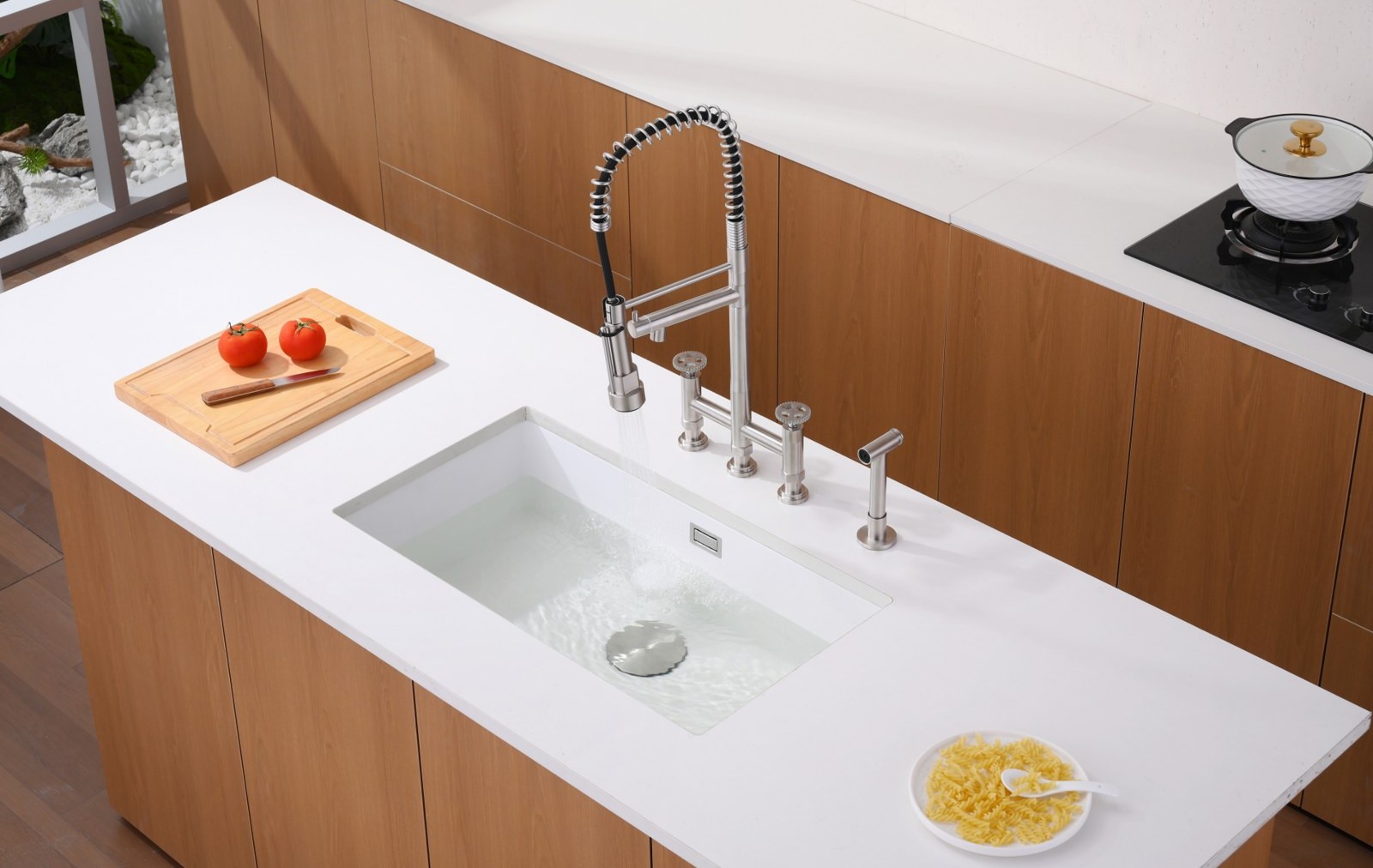SUS304 kitchen faucet in a premium modern kitchen setting